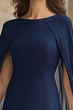 Sereia da Marinha Chiffon Longa Mãe do Vestido da Noiva com Cabo