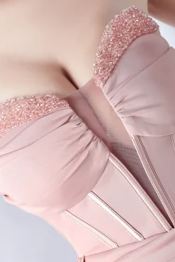 Sereia da Marinha sem alças longo espartilho vestido de baile com fenda
