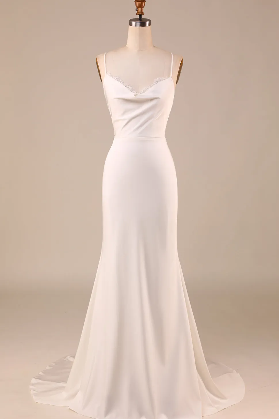 Sereia de Marfim Simples Boho Vestido de Noiva Longo