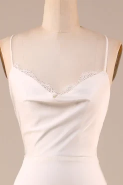 Sereia de Marfim Simples Boho Vestido de Noiva Longo