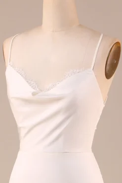 Sereia de Marfim Simples Boho Vestido de Noiva Longo