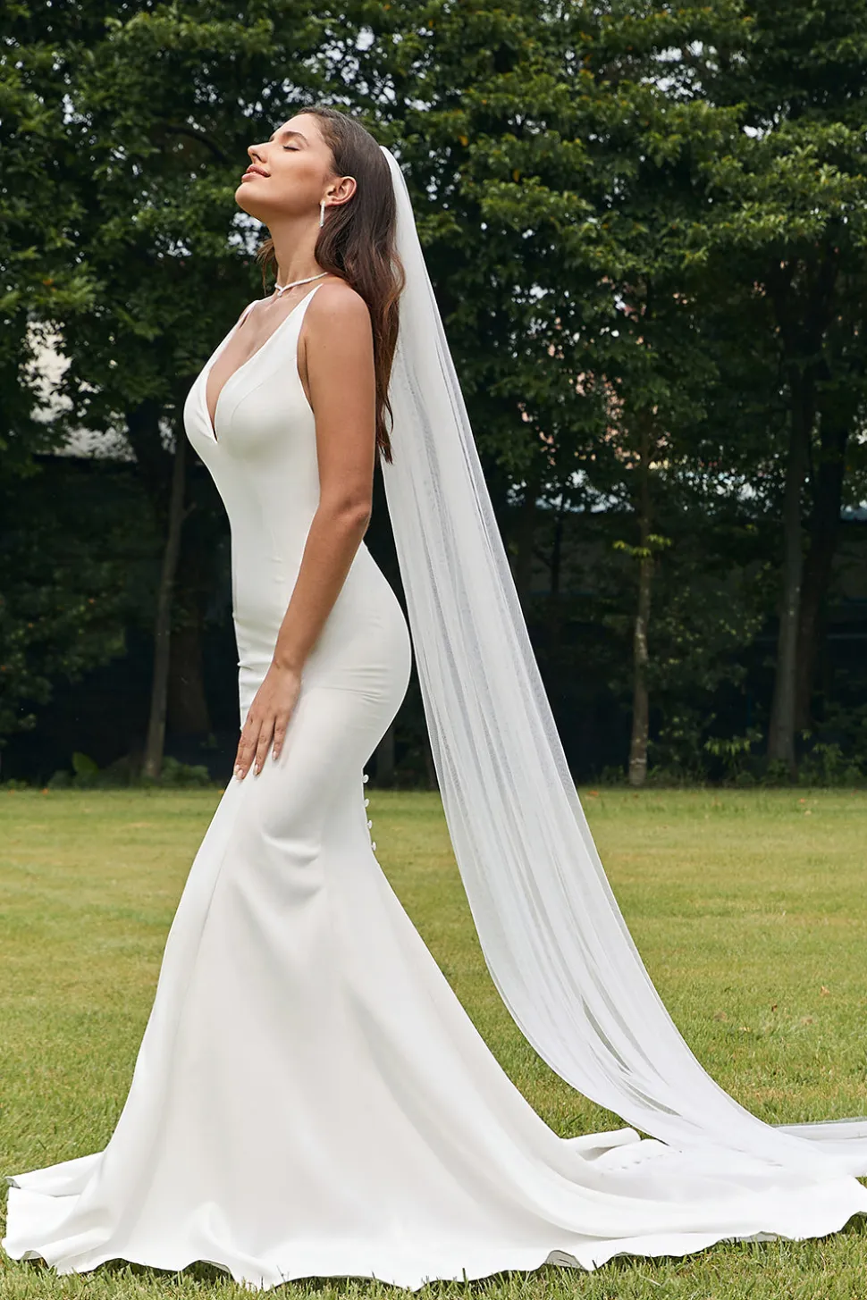 Sereia de Marfim Simples Backless Boho Vestido de Noiva