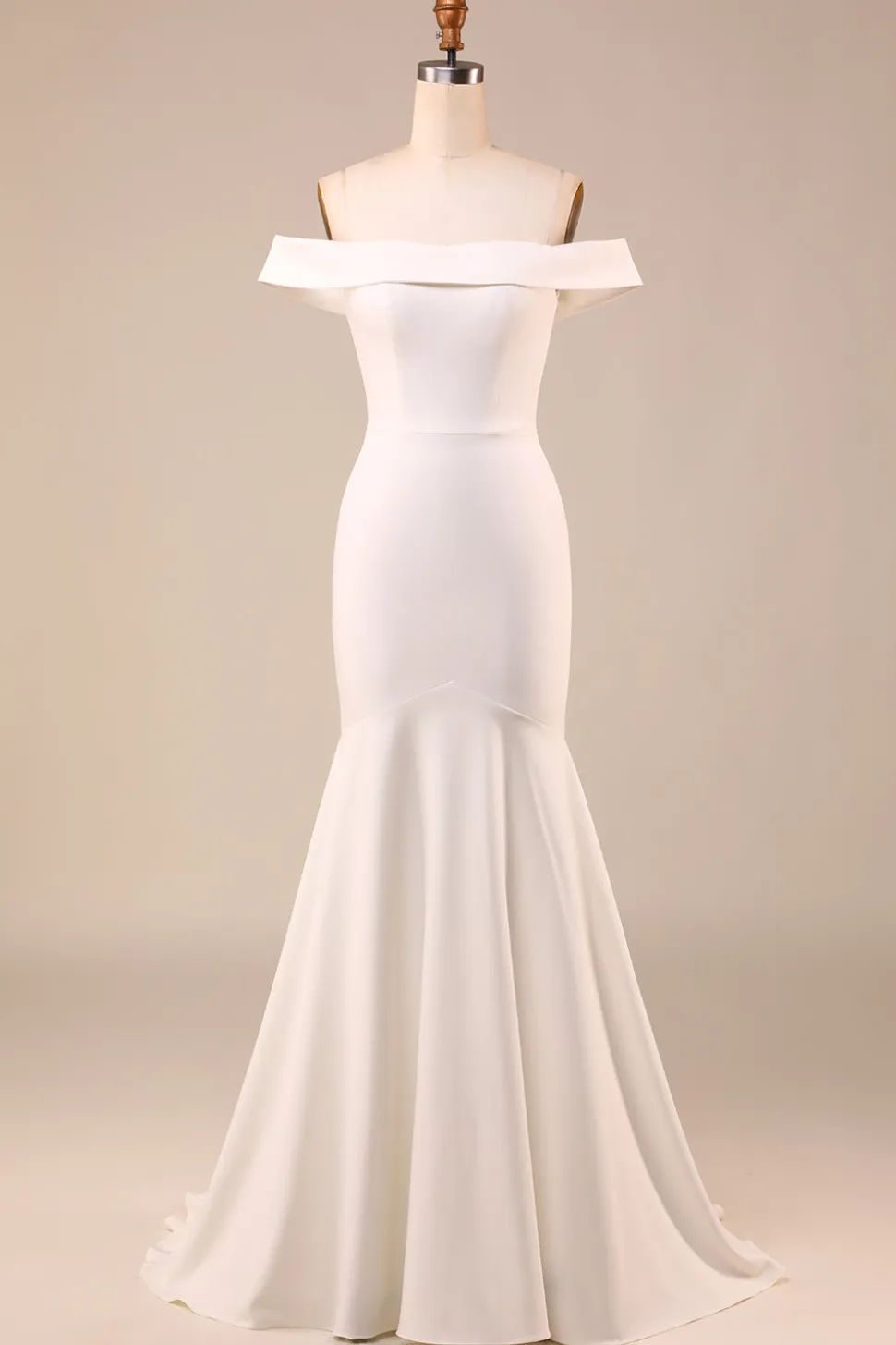 Sereia de Marfim Simples Lace-Up Back Long Vestido de Noiva