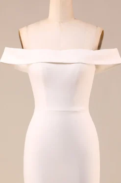 Sereia de Marfim Simples Lace-Up Back Long Vestido de Noiva