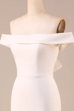 Sereia de Marfim Simples Lace-Up Back Long Vestido de Noiva
