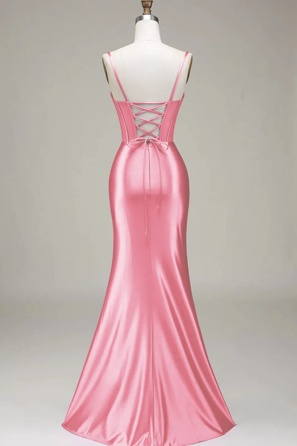 Sereia elegante alças espaguete roxo espartilho vestido de baile com frente dividida