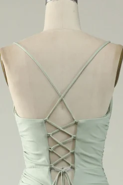 Sereia Esparguete Alças Cinza Vestido de Baile