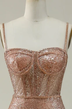 Sereia Esparguete Correias Blush Vestido Cerimónia