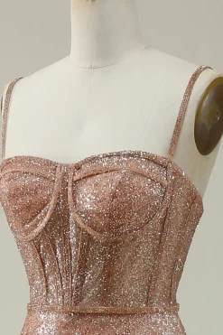 Sereia Esparguete Correias Blush Vestido Cerimónia