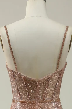 Sereia Esparguete Correias Blush Vestido Cerimónia