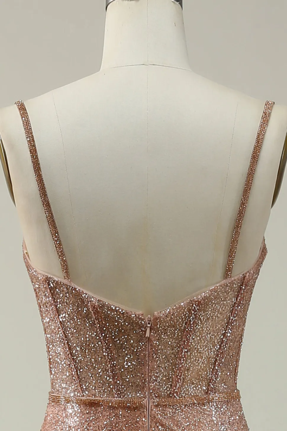 Sereia Esparguete Correias Blush Vestido Cerimónia