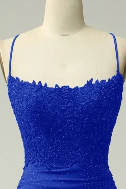 Sereia Halter Verde Escuro Vestido de Noite Com Apliques