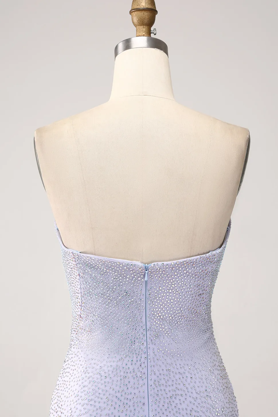 Sereia Lilás Querida Strapless frisado vestido longo baile de formatura