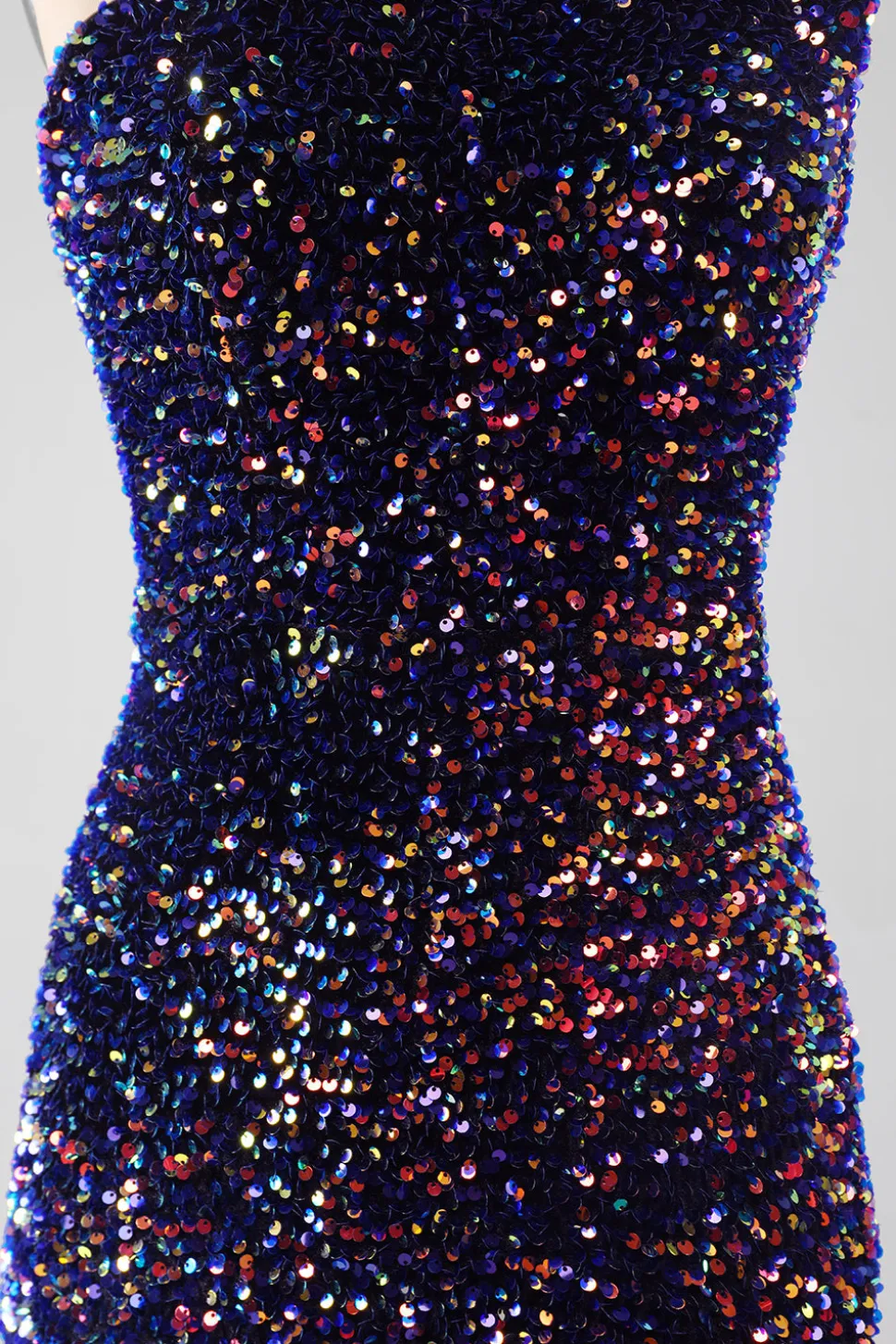 Sereia Negra Um Ombro Sequins Long Prom Dress com Fenda