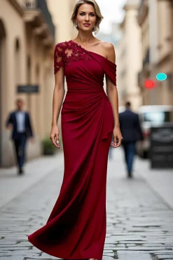 Sereia Preta Assimétrica Mãe do Vestido da Noiva com Apliques