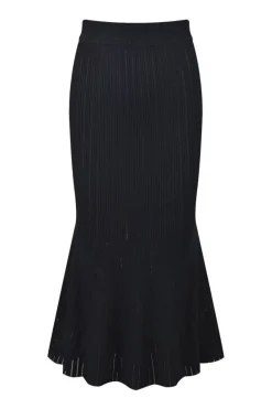 Sereia Preta Manga Longa Peito Único 2 Peças Vestido de Festa Longo