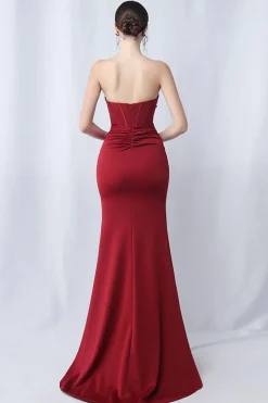 Sereia Preta Querida Vestido Formal Longo com Fenda