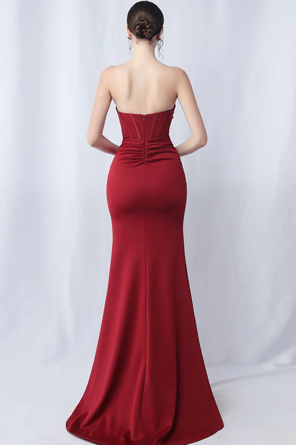 Sereia Preta Querida Vestido Formal Longo com Fenda