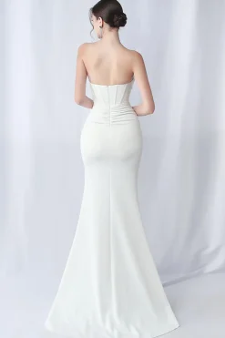 Sereia Preta Querida Vestido Formal Longo com Fenda