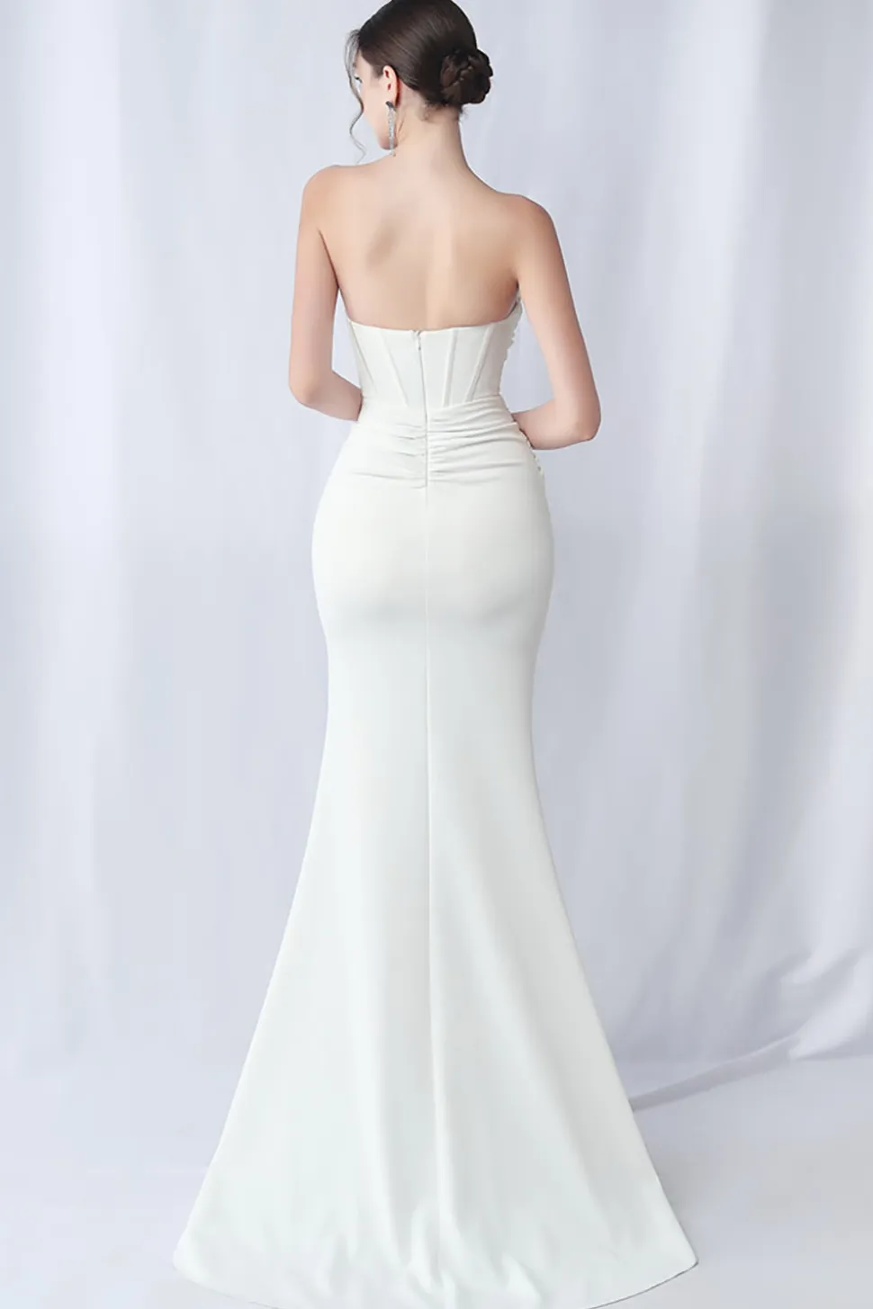 Sereia Preta Querida Vestido Formal Longo com Fenda