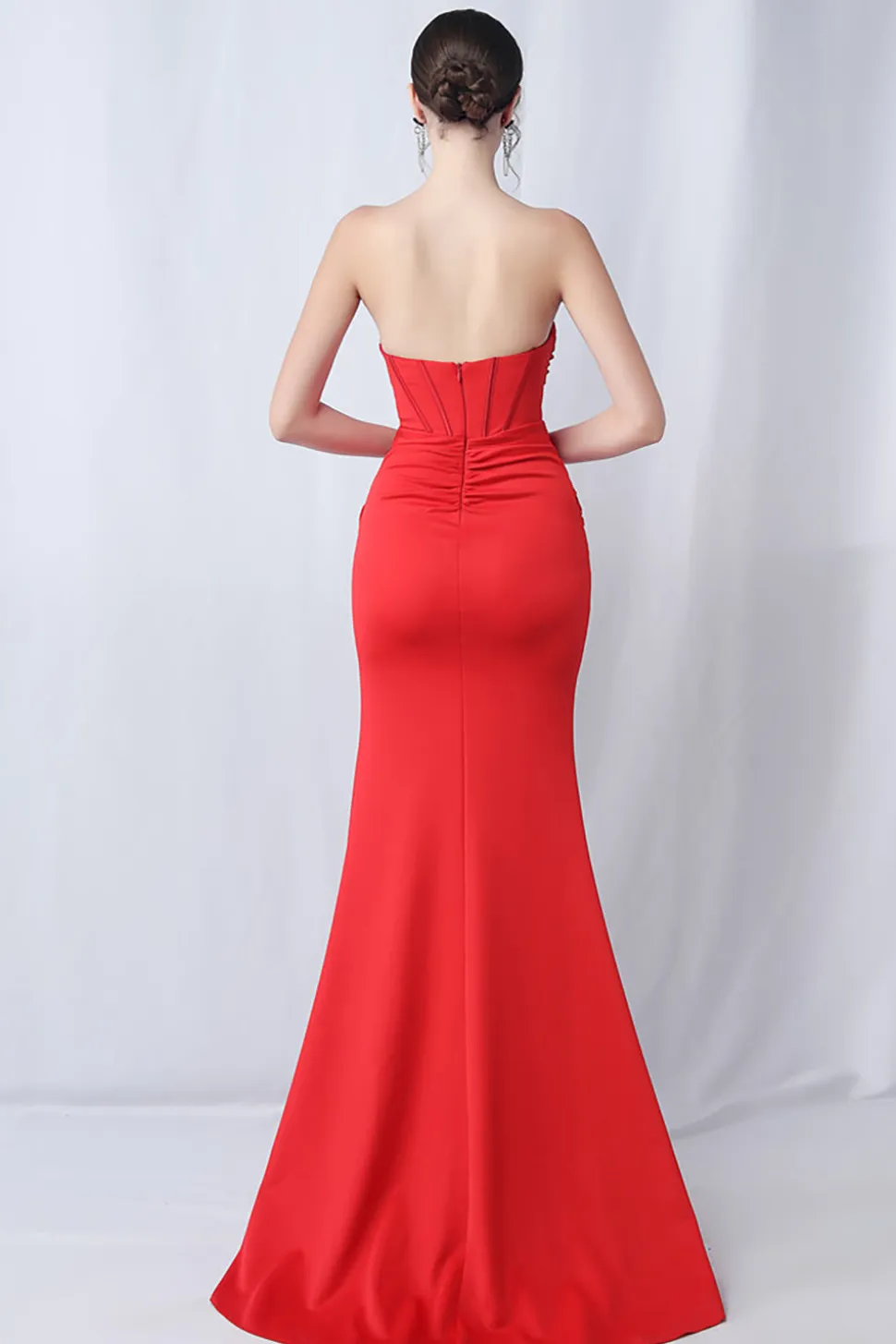 Sereia Preta Querida Vestido Formal Longo com Fenda