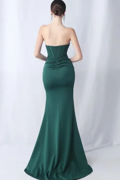 Sereia Preta Querida Vestido Formal Longo com Fenda