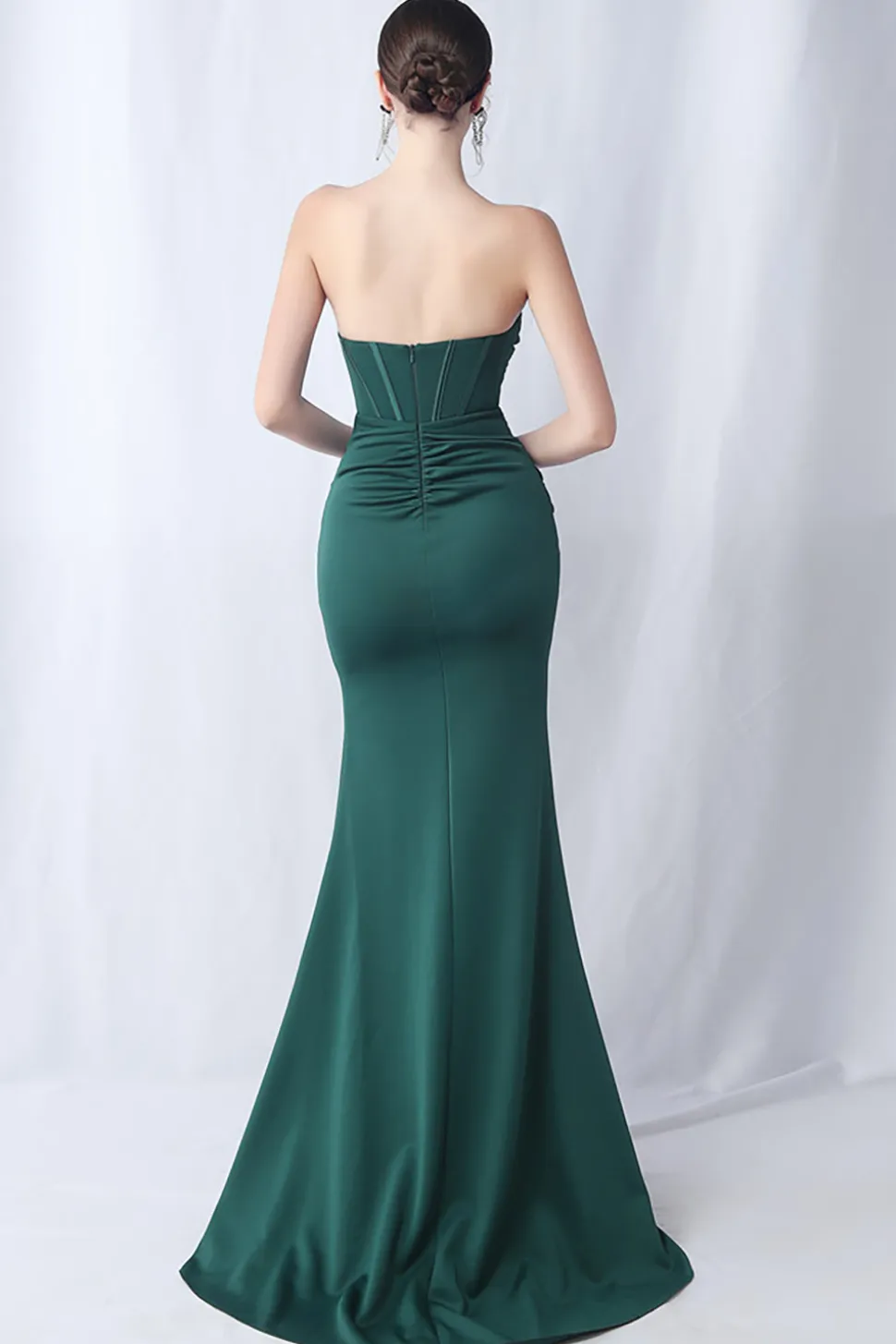 Sereia Preta Querida Vestido Formal Longo com Fenda