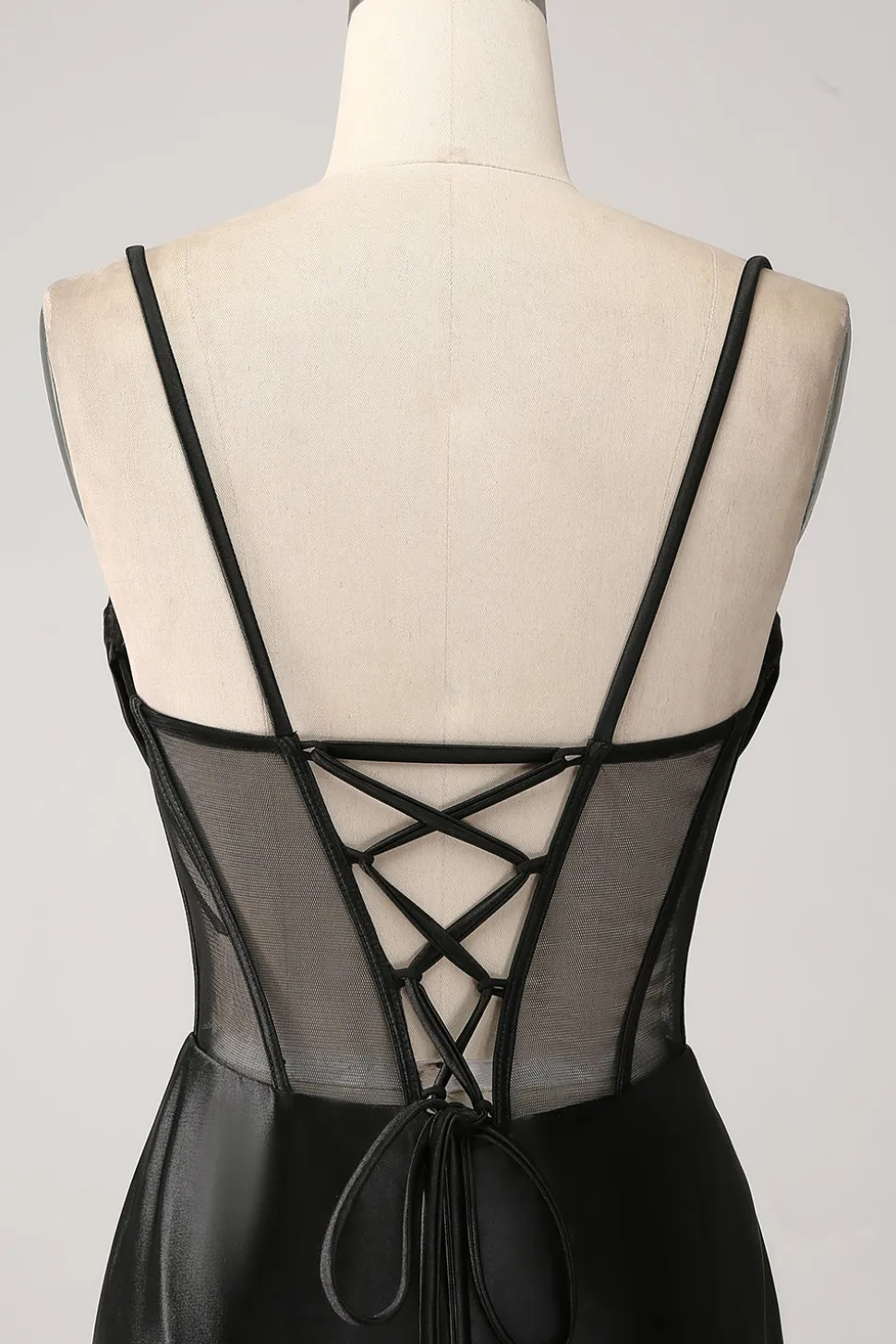 Sereia querida preto cetim longo vestido de baile com missangas