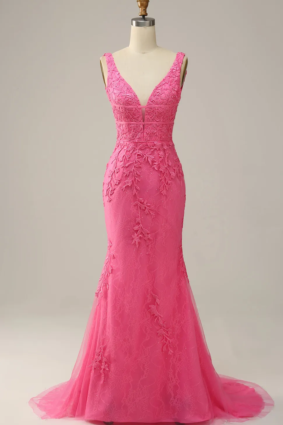 Sereia Rosa Vestido de Fiesta Com Costas Abertas
