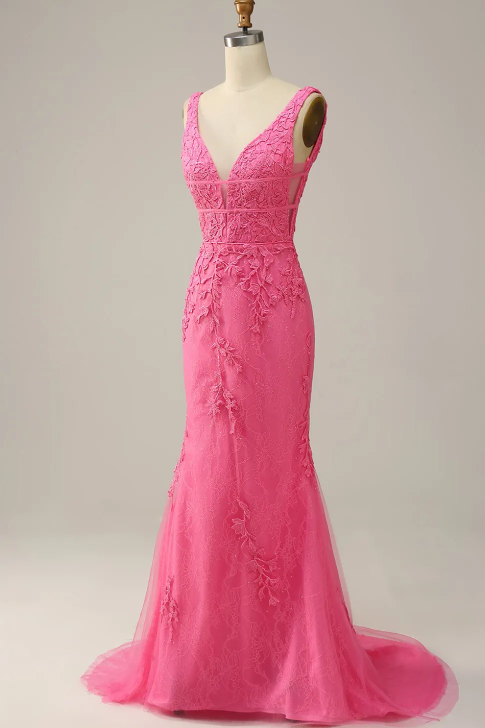 Sereia Rosa Vestido de Fiesta Com Costas Abertas