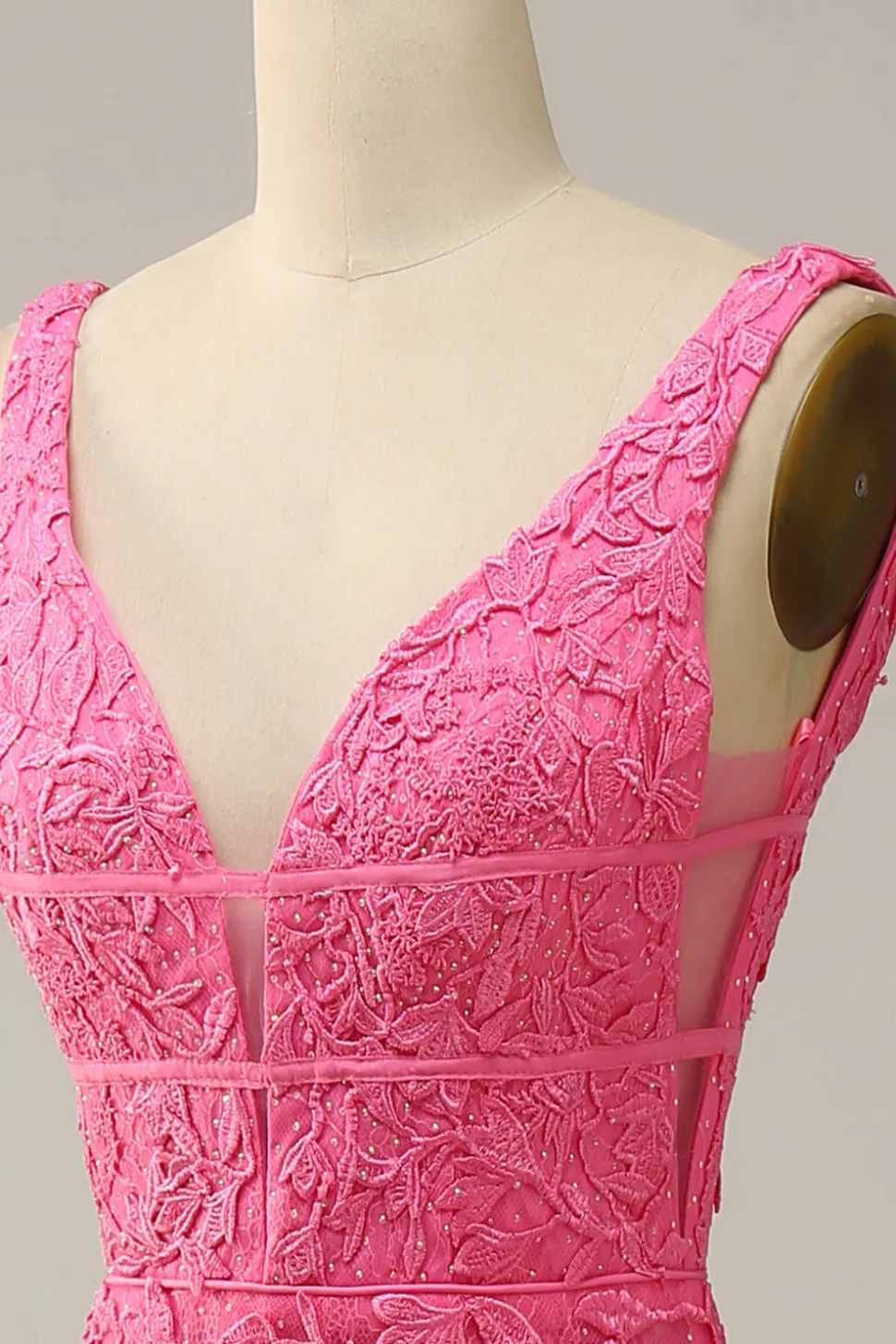 Sereia Rosa Vestido de Fiesta Com Costas Abertas