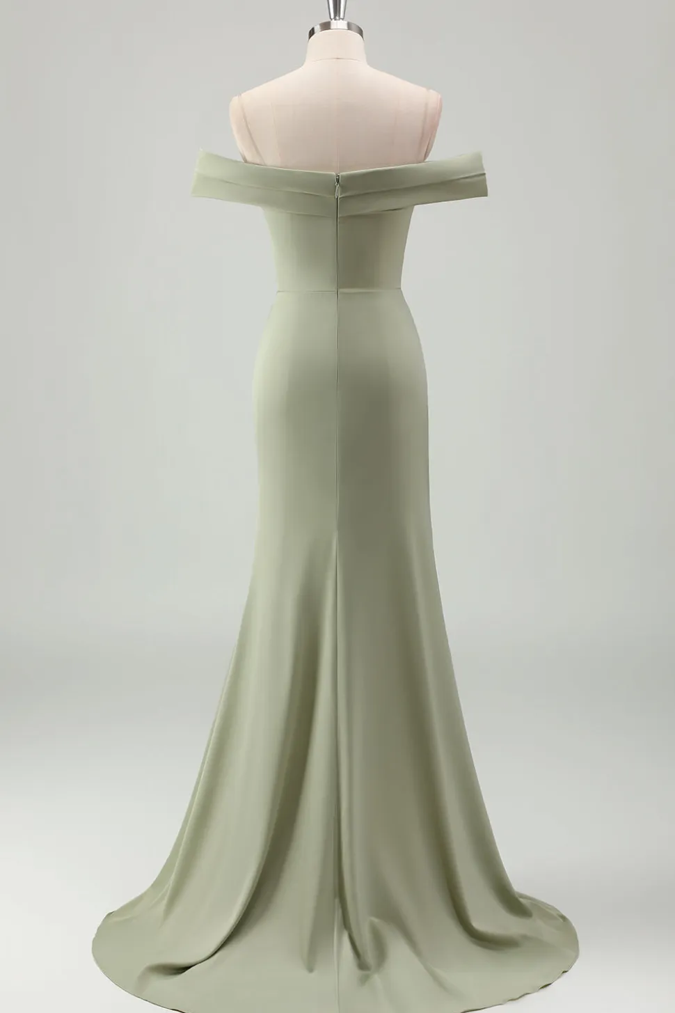 Sereia Sage Fora do Ombro Ruched Long Prom Dress com Fenda