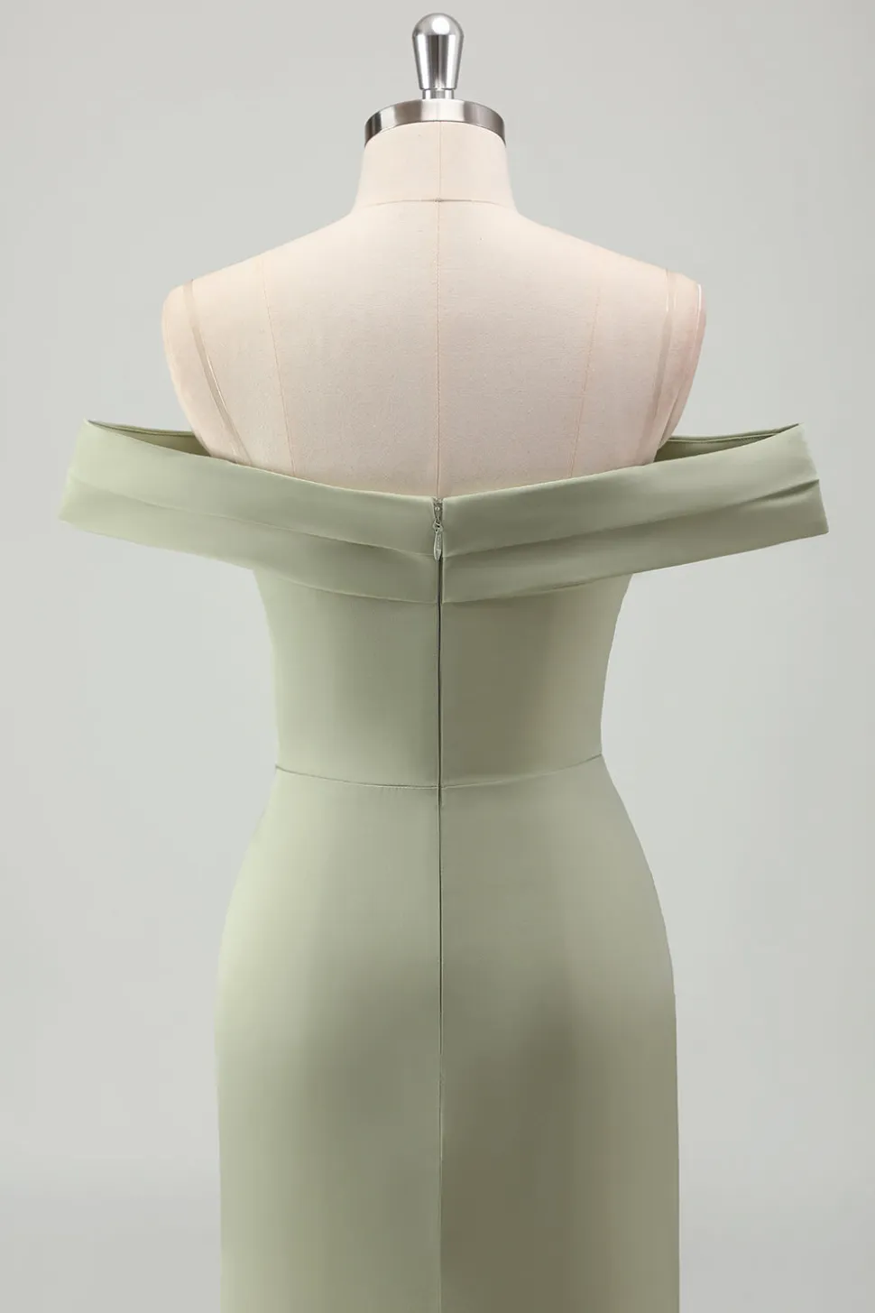 Sereia Sage Fora do Ombro Ruched Long Prom Dress com Fenda