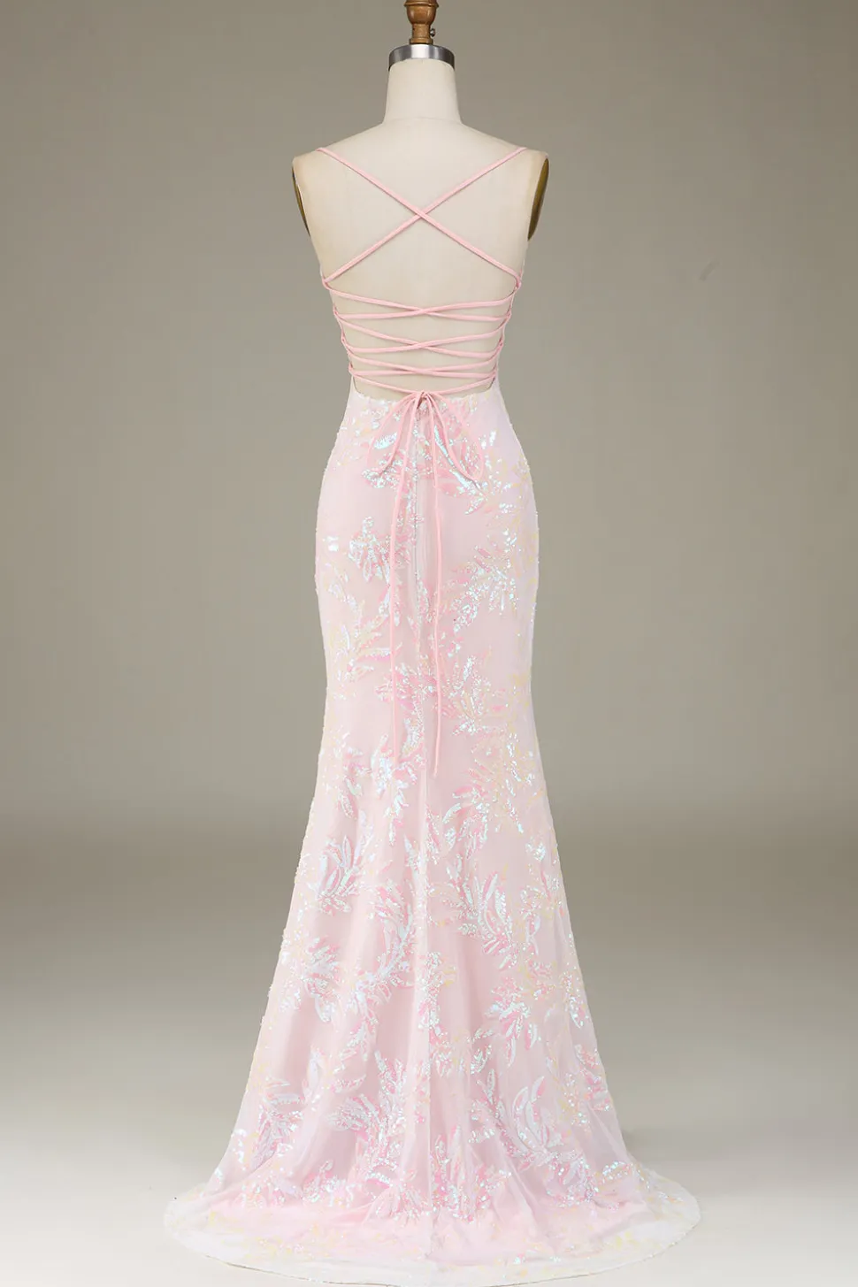 Sereia Sparkly Pink Prom Dress com Fenda