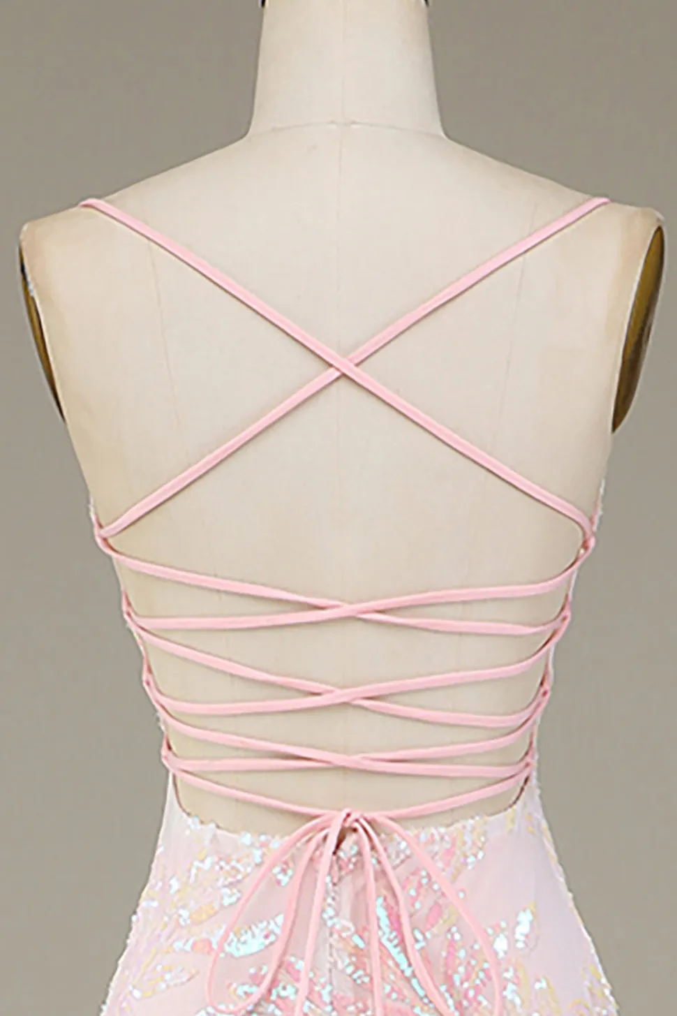 Sereia Sparkly Pink Prom Dress com Fenda