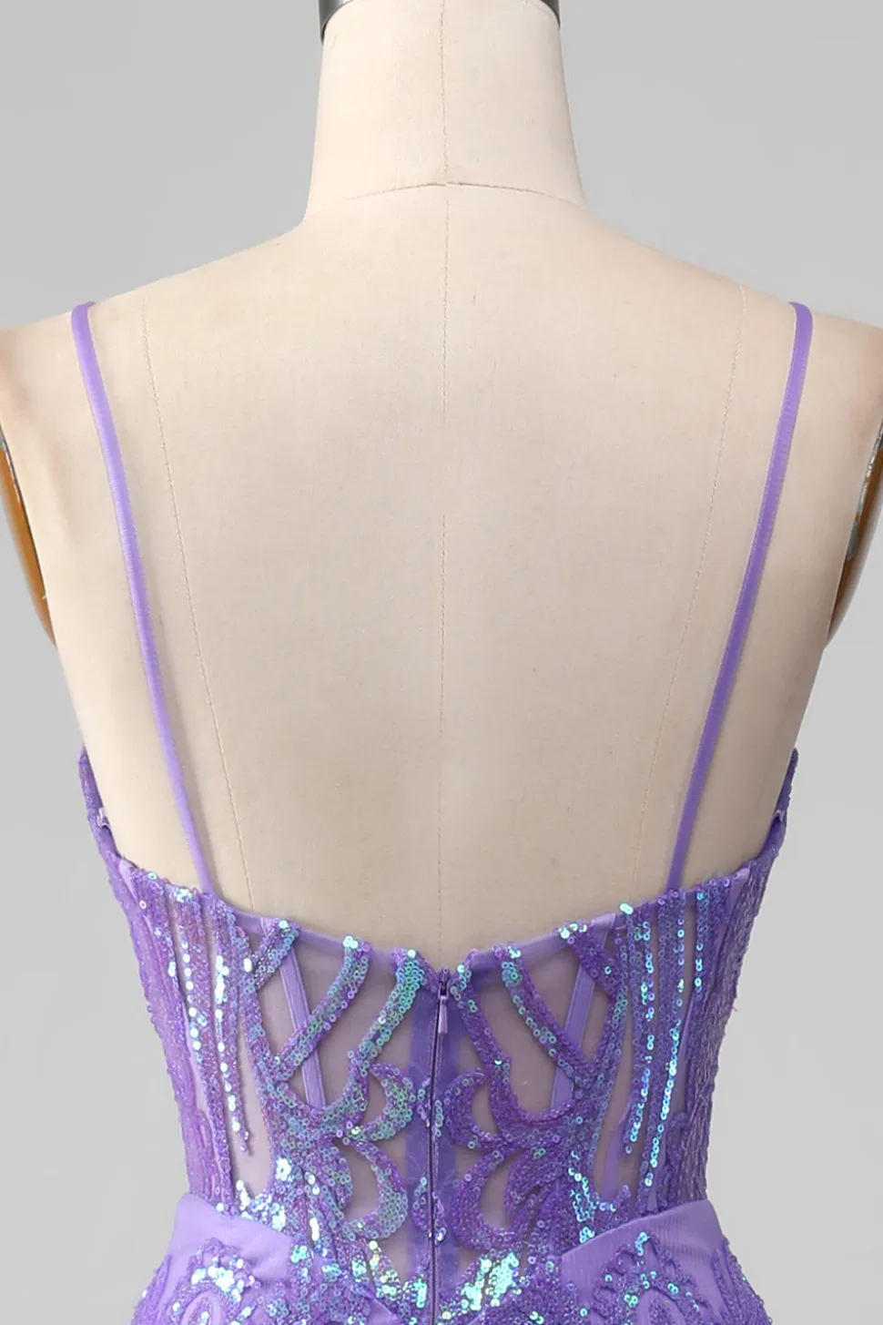 Sereia Sparkly Purple Corset Prom Dress