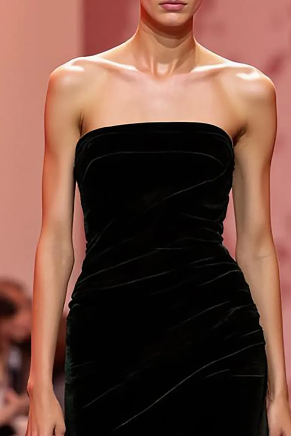 Sereia Veludo Preto Strapless Long Holiday Vestido de Festa