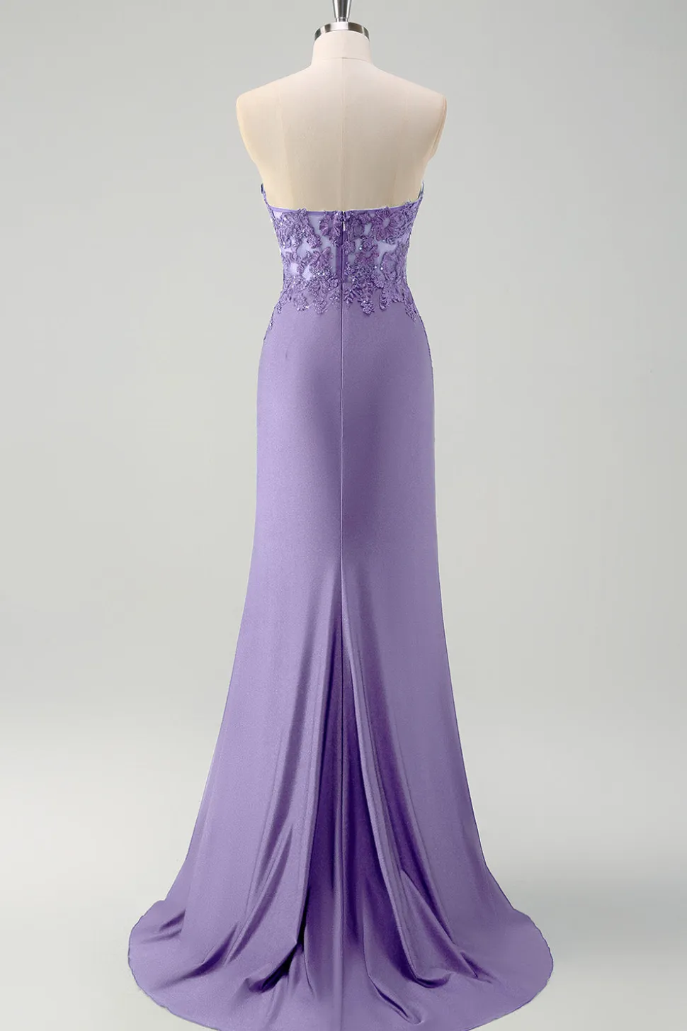 Sereia Verde Strapless Cut out Corset Long Prom Dress com Fenda
