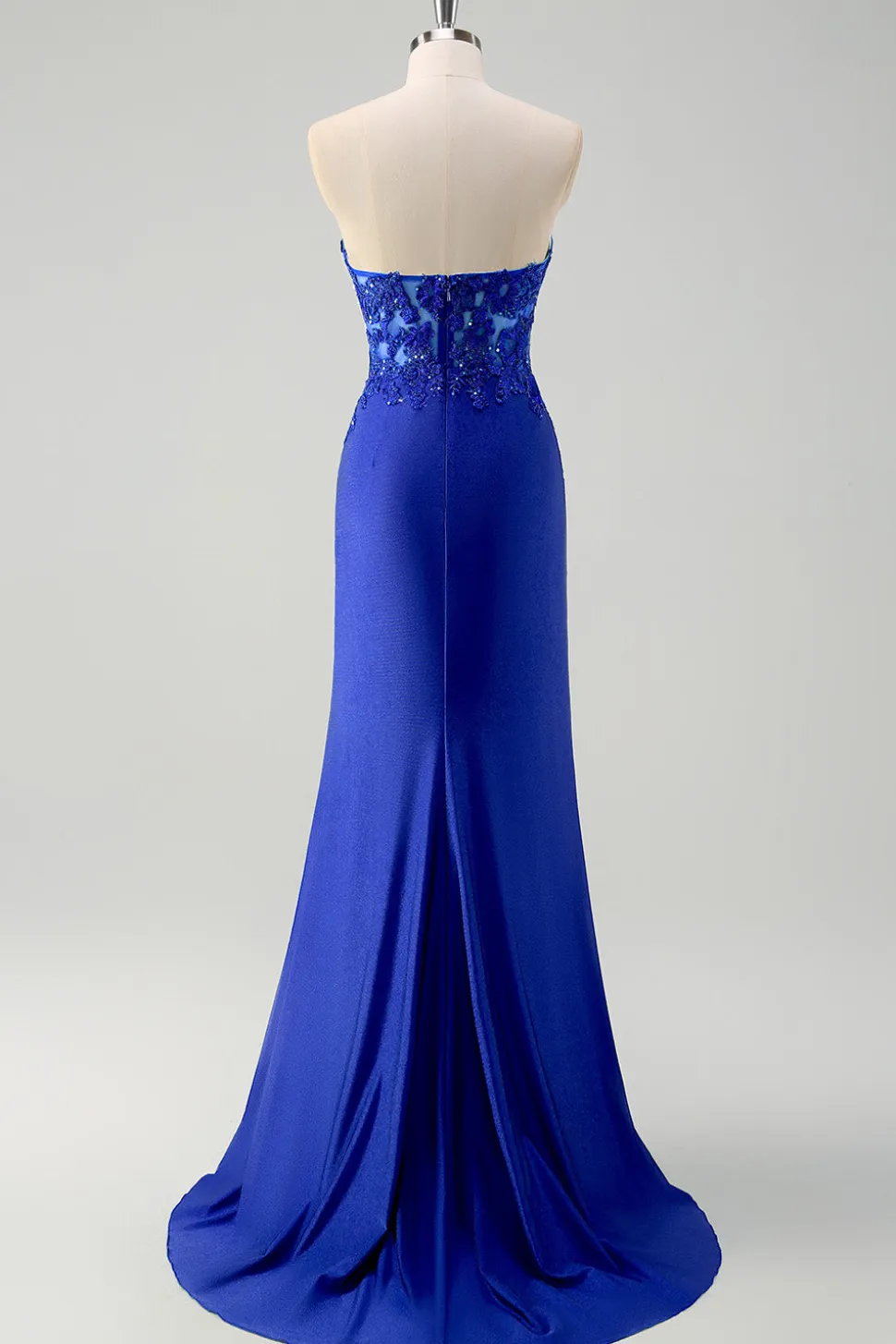 Sereia Verde Strapless Cut out Corset Long Prom Dress com Fenda