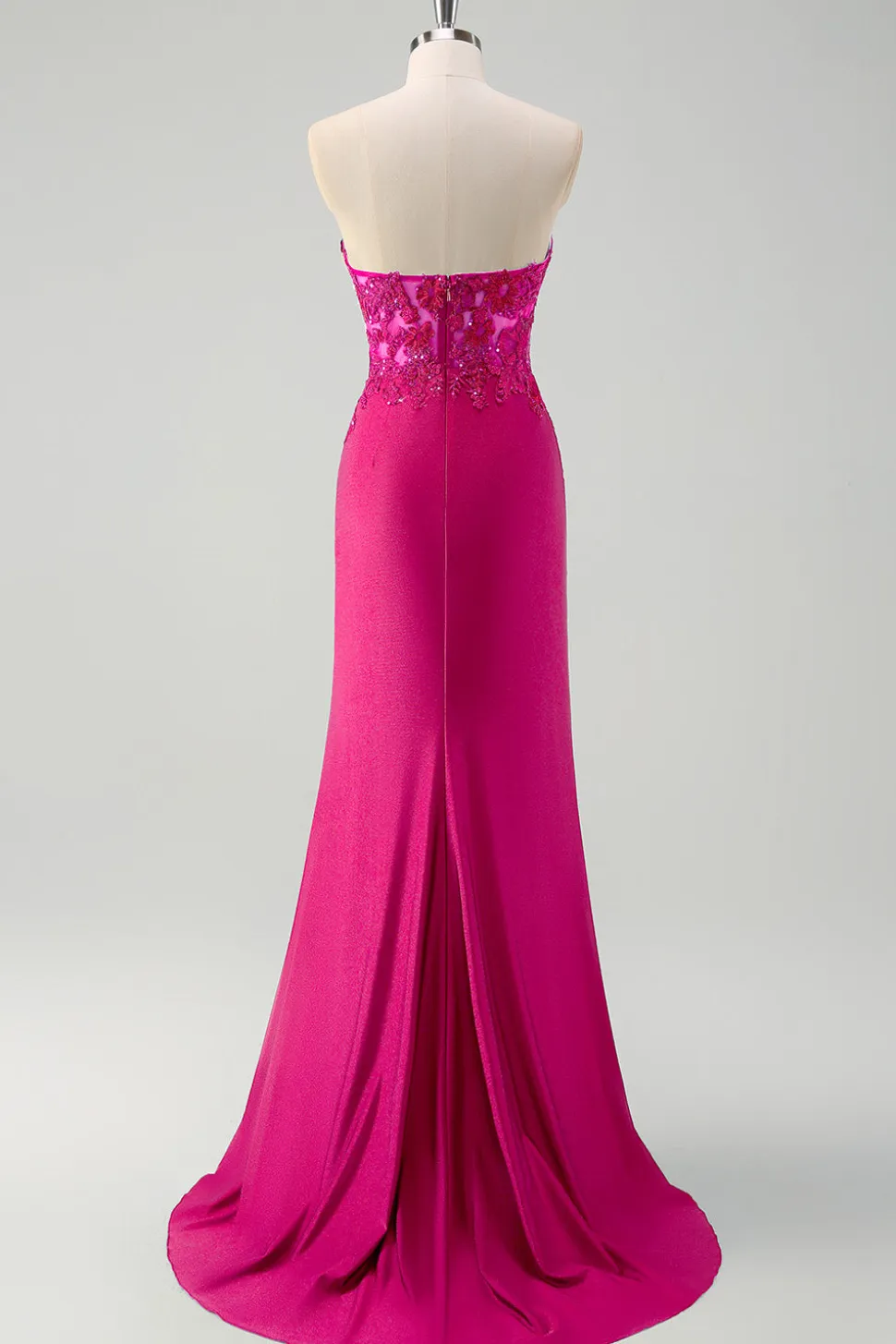 Sereia Verde Strapless Cut out Corset Long Prom Dress com Fenda
