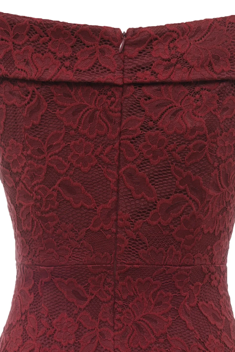 Sheath Off the Shoulder Burgundy Lace Dress