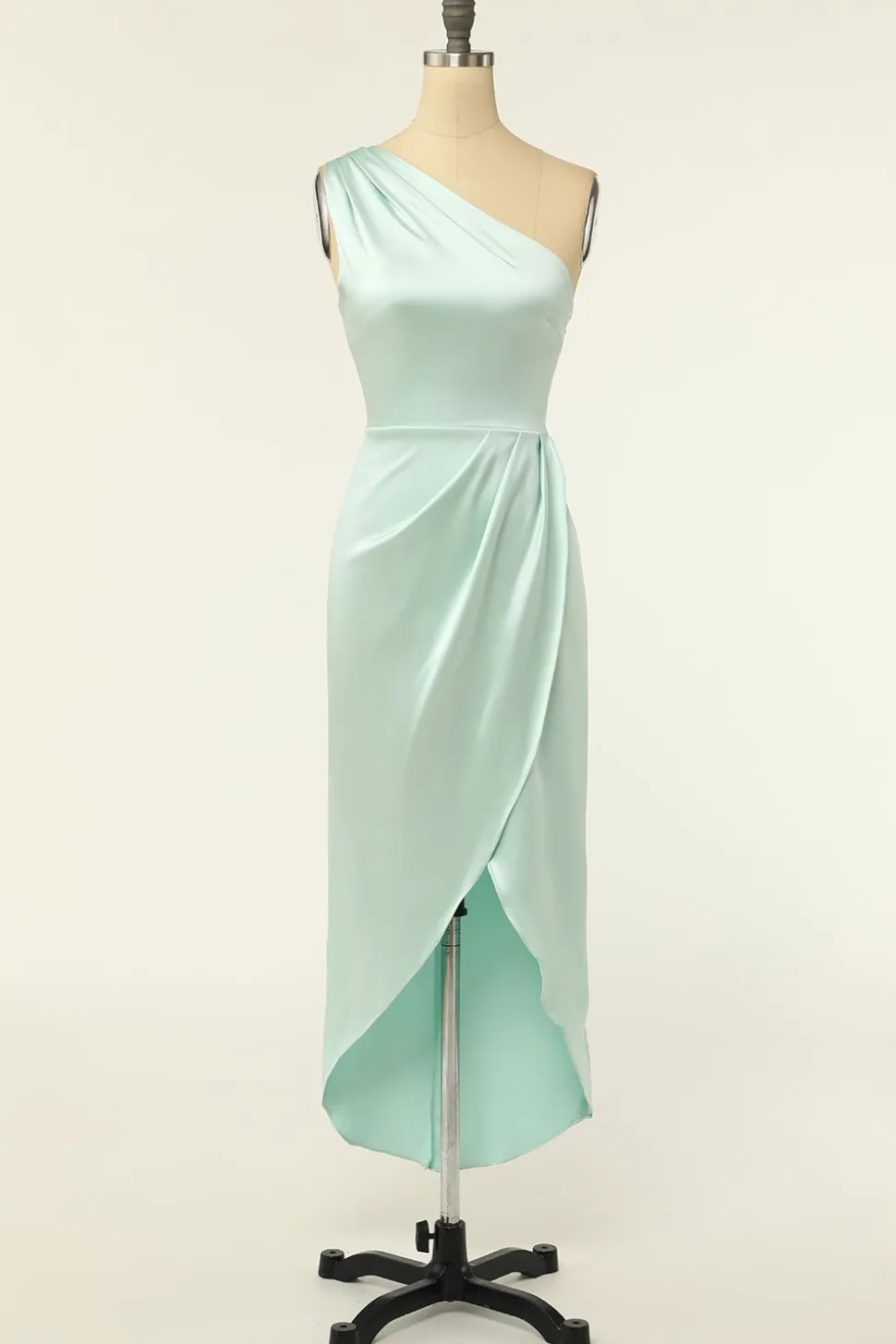 Sheath One Shoulder Sage Bridesmaid Dress