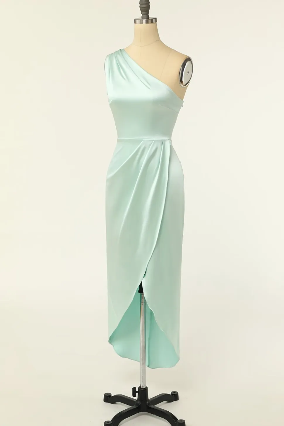 Sheath One Shoulder Sage Bridesmaid Dress