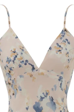 Sheath Spaghetti Tiras Floral Print Vestido de verão