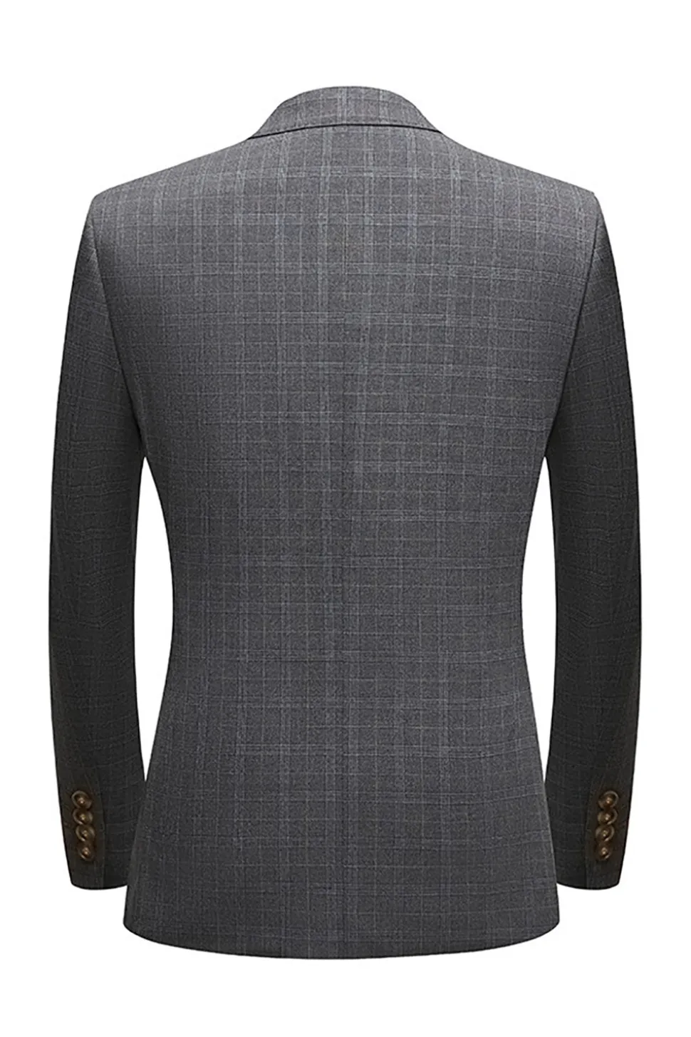 Silm Fit Notched Lapela Dois Botões Cinzento Masculino Prom Suits