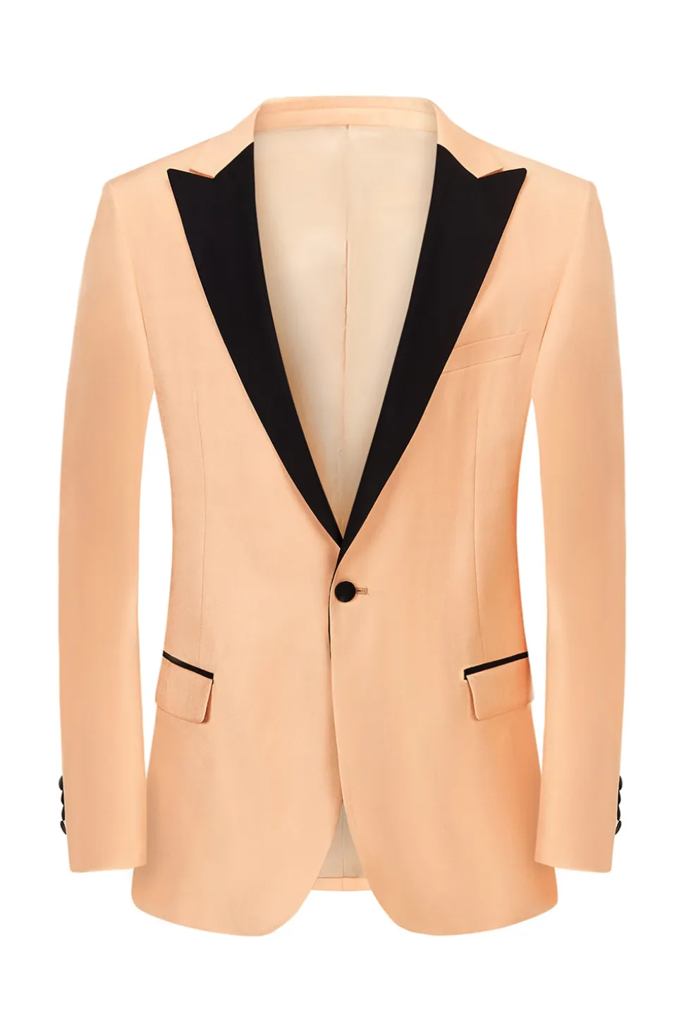Silm Fit Peak Lapel Blush 2 Peças Ternos de Baile de Formatura Masculino