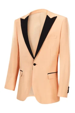 Silm Fit Peak Lapel Blush 2 Peças Ternos de Baile de Formatura Masculino