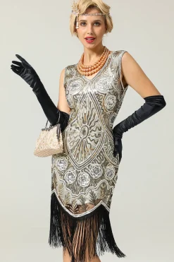 Silver Sequin Glitter 1920s Cape
