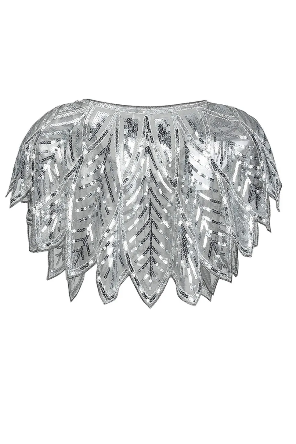 Silver Sequin Glitter 1920s Cape