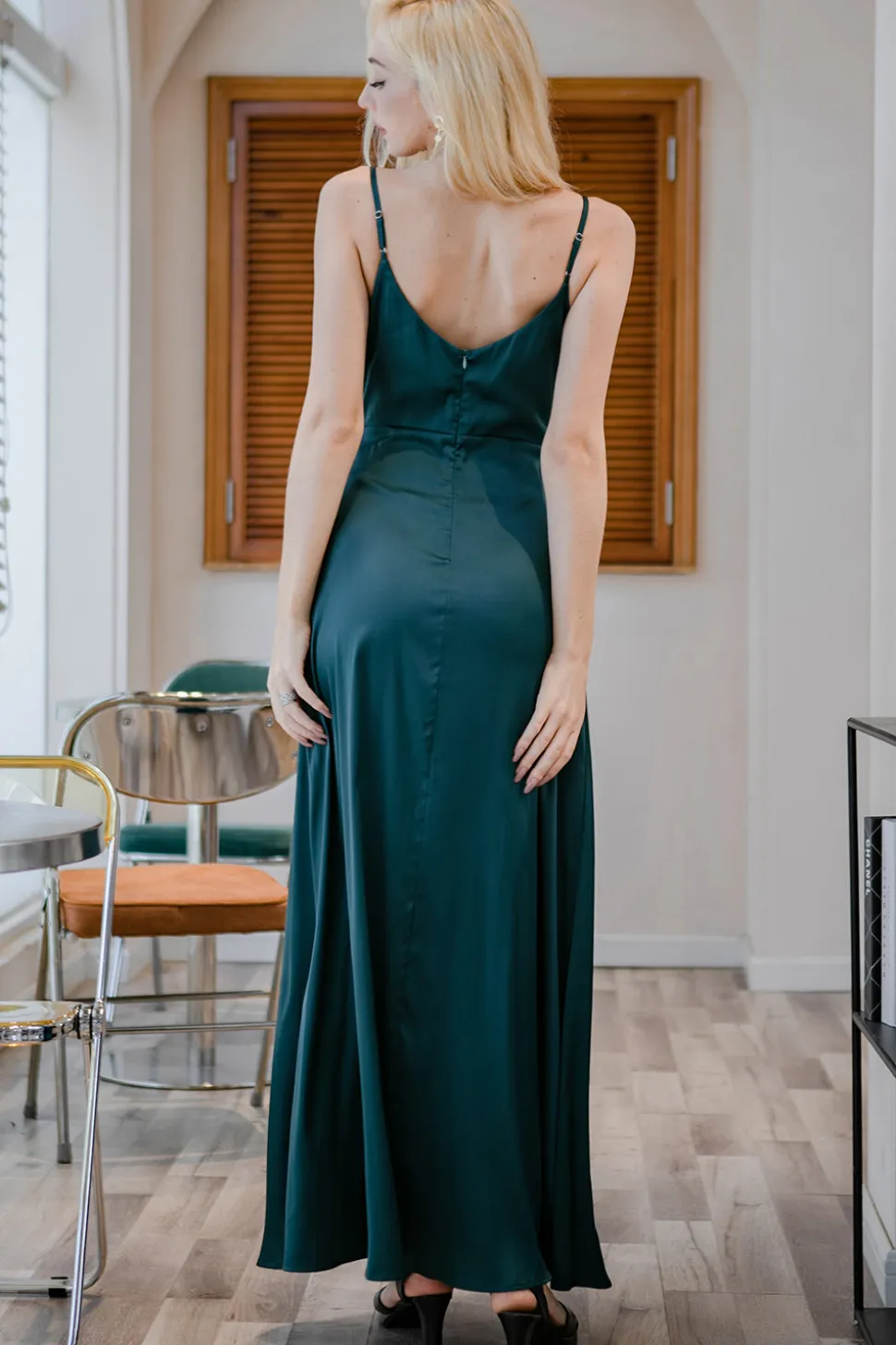 Simples Burgundy longo da dama de honra Prom Dress